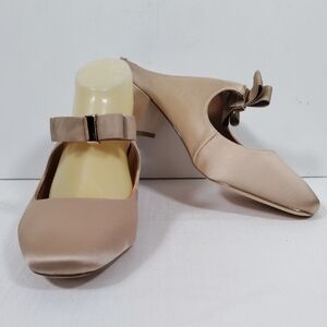 01400 Comfortview nude satin Candice heeled slides 11W